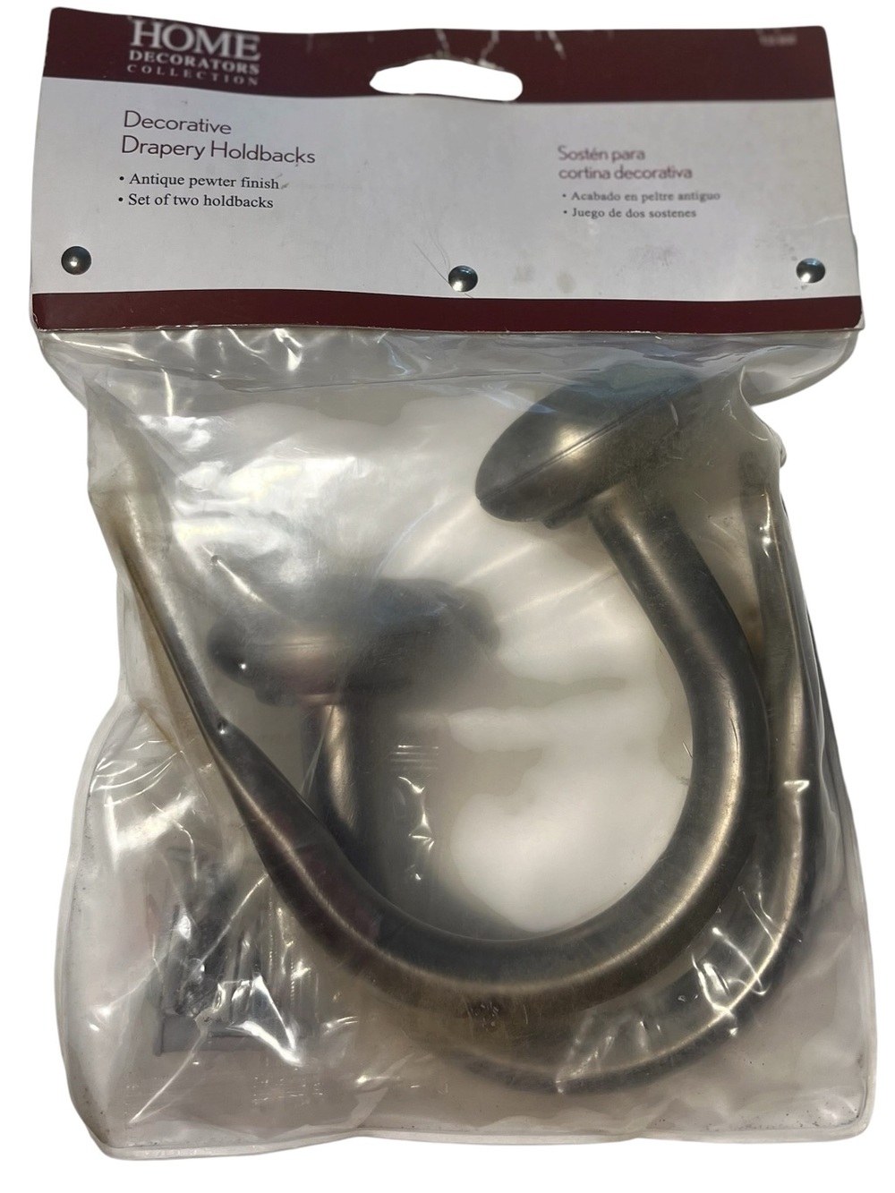 Home Decorators Collection Decorative Drapery Holdbacks Antique Pewter NWT